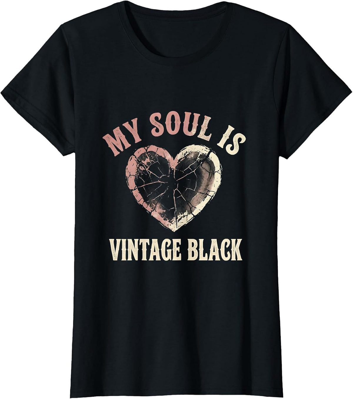 My Soul Is Vintage Black Goth Dark Aesthetic Design T-Shirt - Black