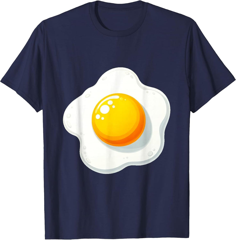 Fried Egg Sunny Side Up Egg Lover T-Shirt - Navy Blue