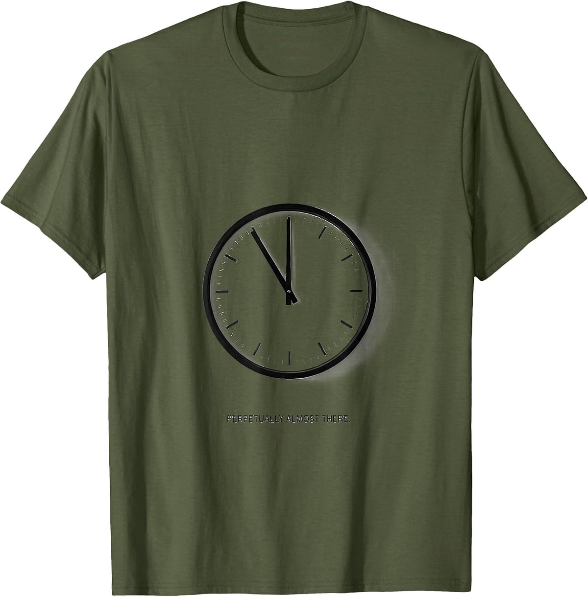 Perpetually Almost There Funny Football Lineman Minimalist T-Shirt - Olive Green