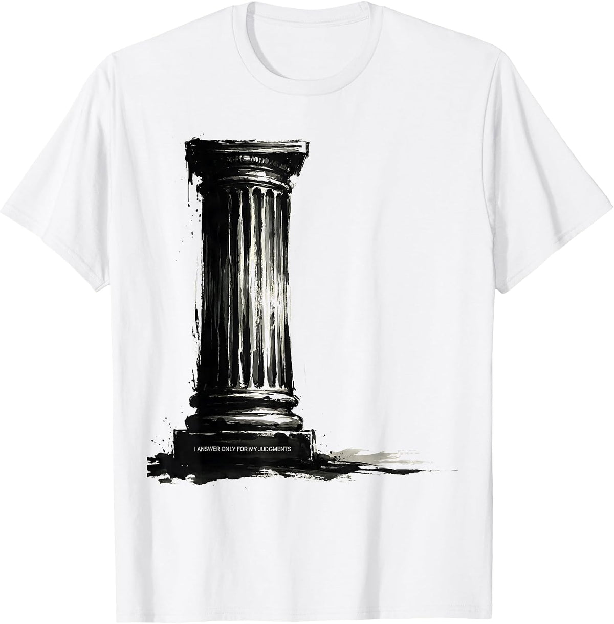 Men's I Answer Only For My Judgments Funny Greek Philosopher Irony T-Shirt - White