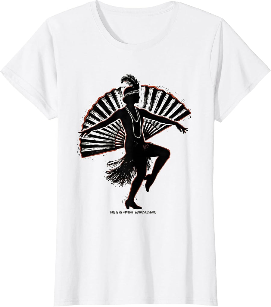 Women's This Is My Roaring Twenties Costume Vintage Flapper Party T-Shirt - White