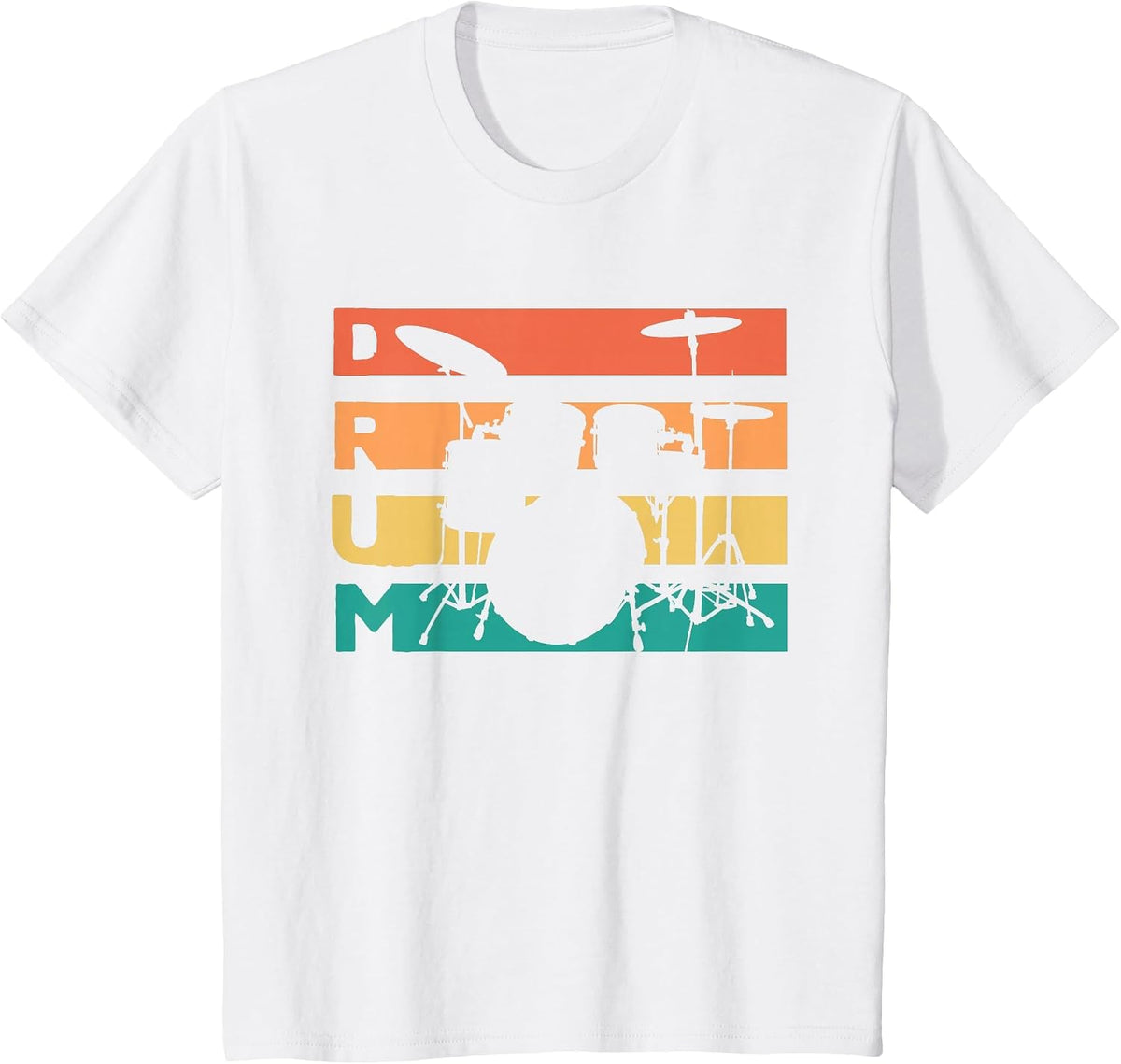 Retro Vintage Drum Set - Percussionist & Drummer T-Shirt - White