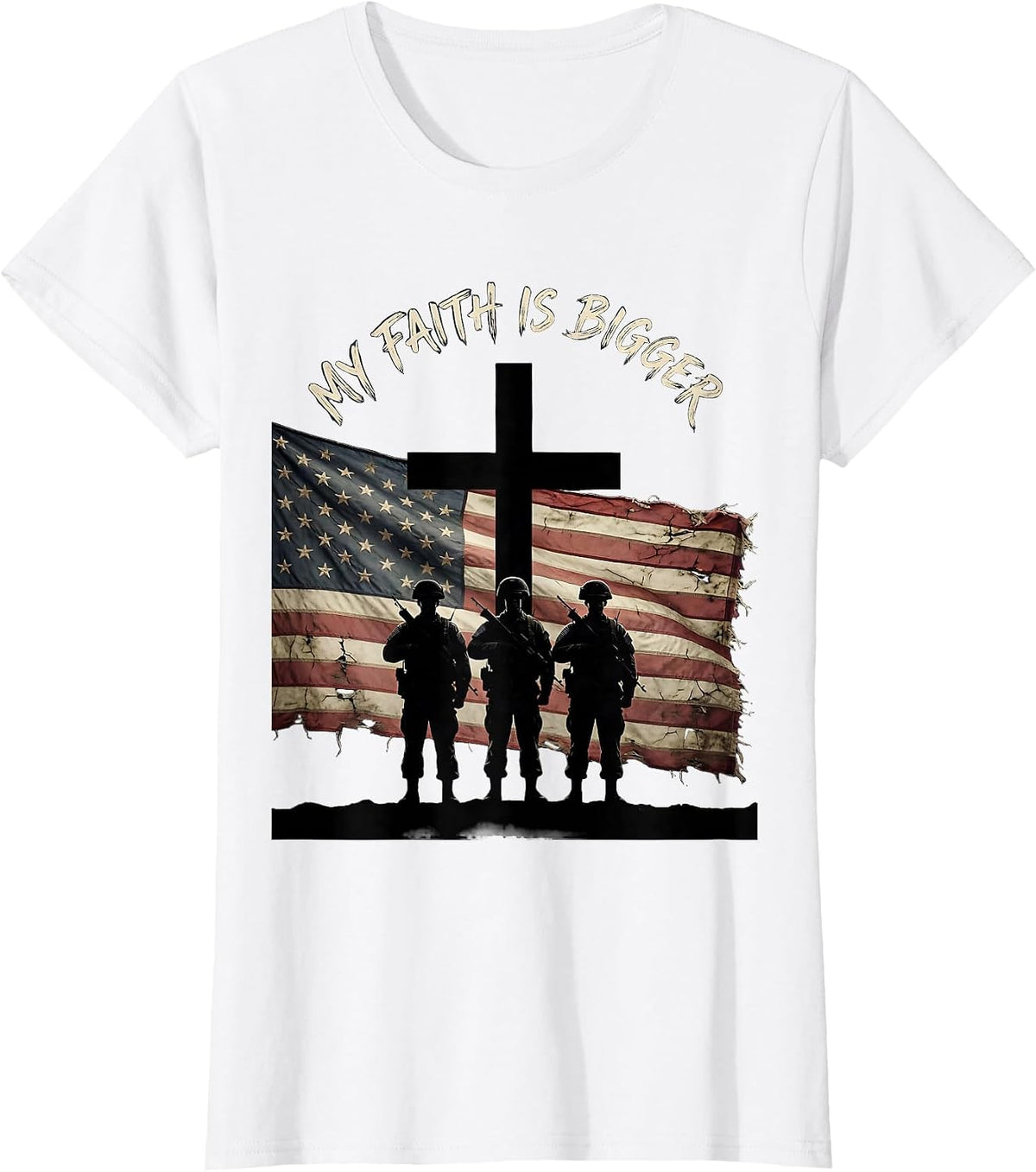 My Faith Is Bigger Faith Over Fear Design T-Shirt - White