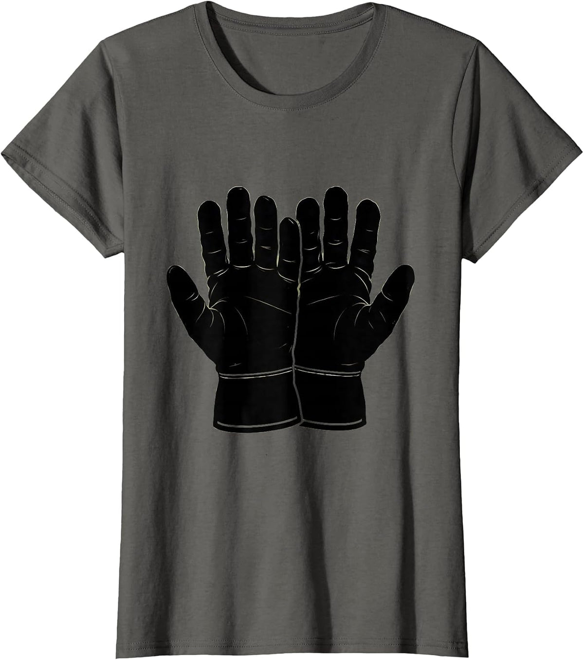 Women's Oil-Stained Work Gloves Blue Collar Graphic T-Shirt - Asphalt Grey