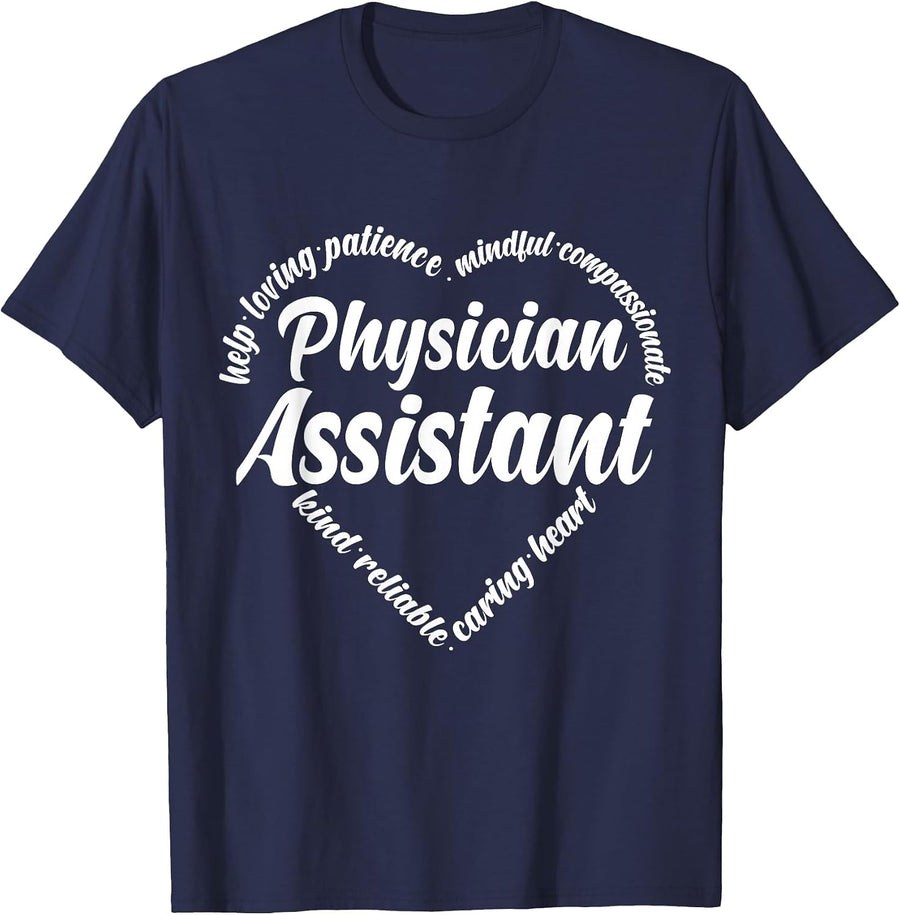 Physician Assistant Help Loving Patience Mindful Compassiona T-Shirt - Navy Blue