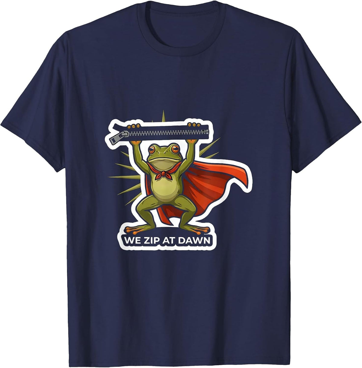 Men's We Zip At Dawn Funny Teacher Frog Back To School Gift T-Shirt - Navy Blue