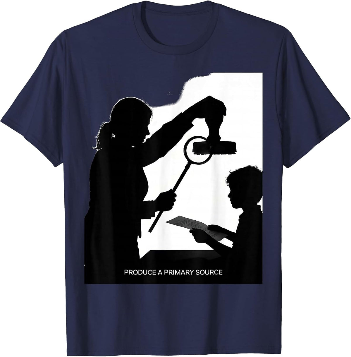 Men's Produce A Primary Source Funny History Teacher Classroom T-Shirt - Navy Blue