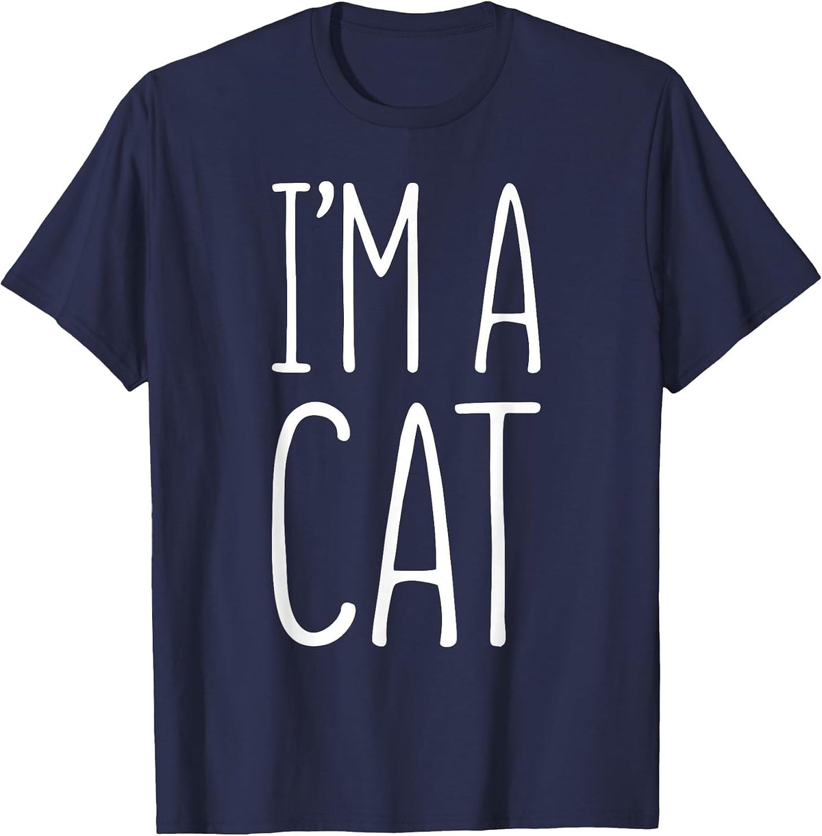 I'm A Cat Shirt Adult Kids Men Women Cat Costume T-Shirt - Navy Blue