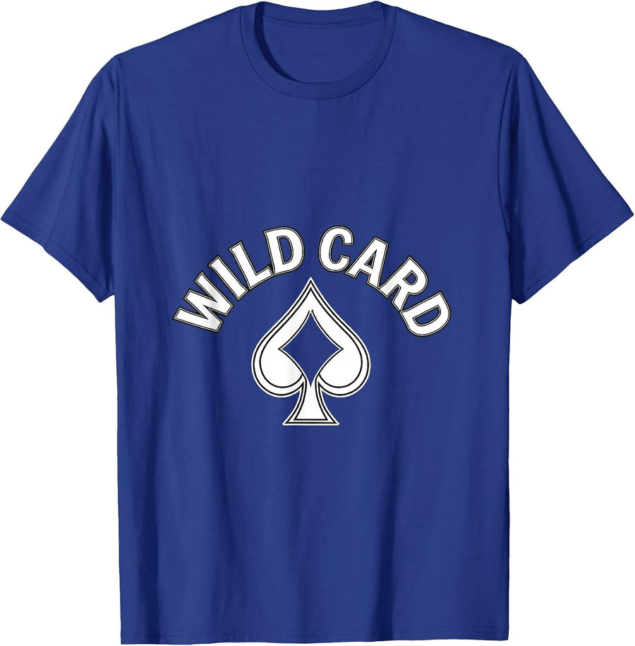 Wild Card Joker Poker Player Halloween Costume Party T-Shirt - Royal Blue
