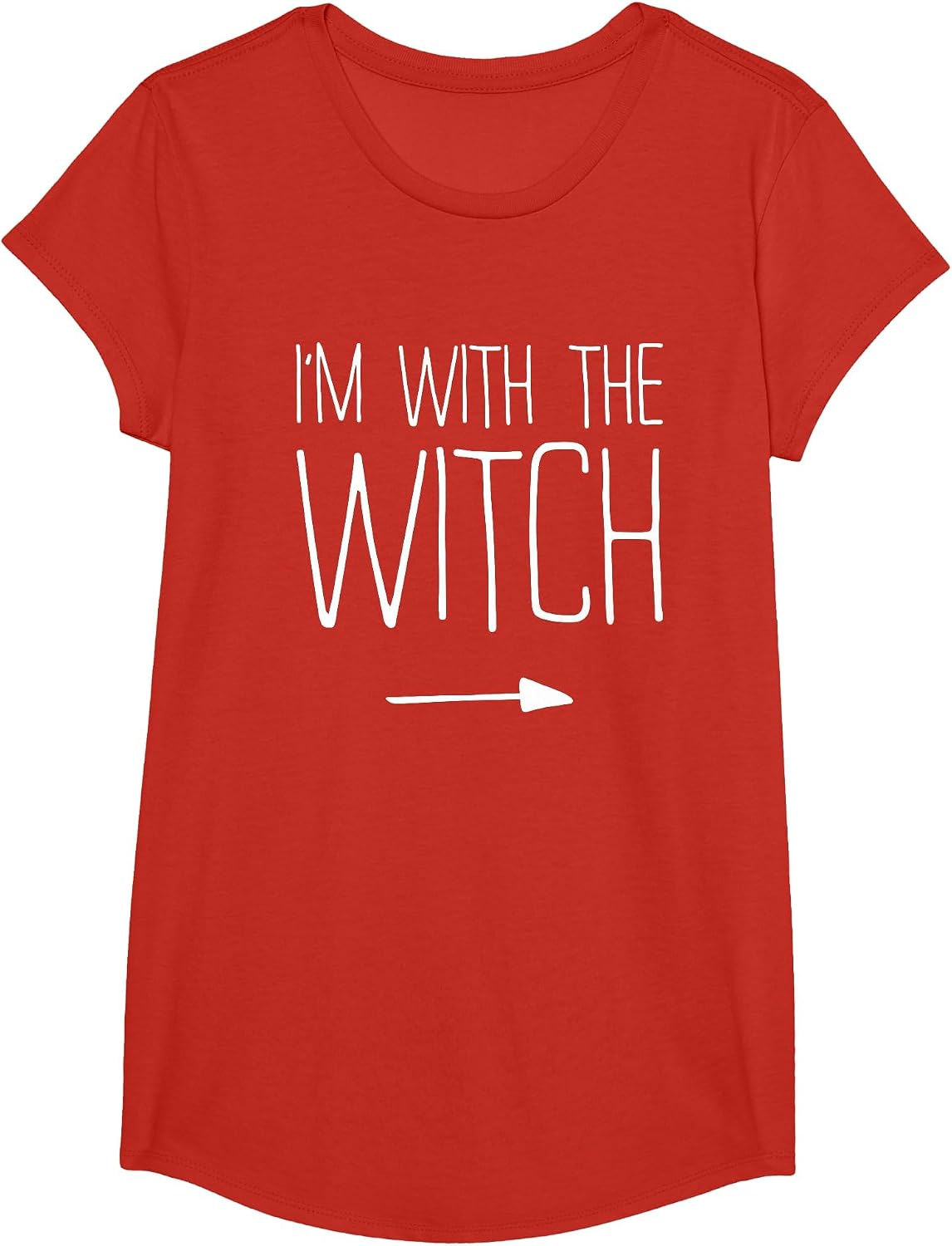 I'm with The Witch Shirt Adult Kids Men Women Costume T-Shirt - Girls Red