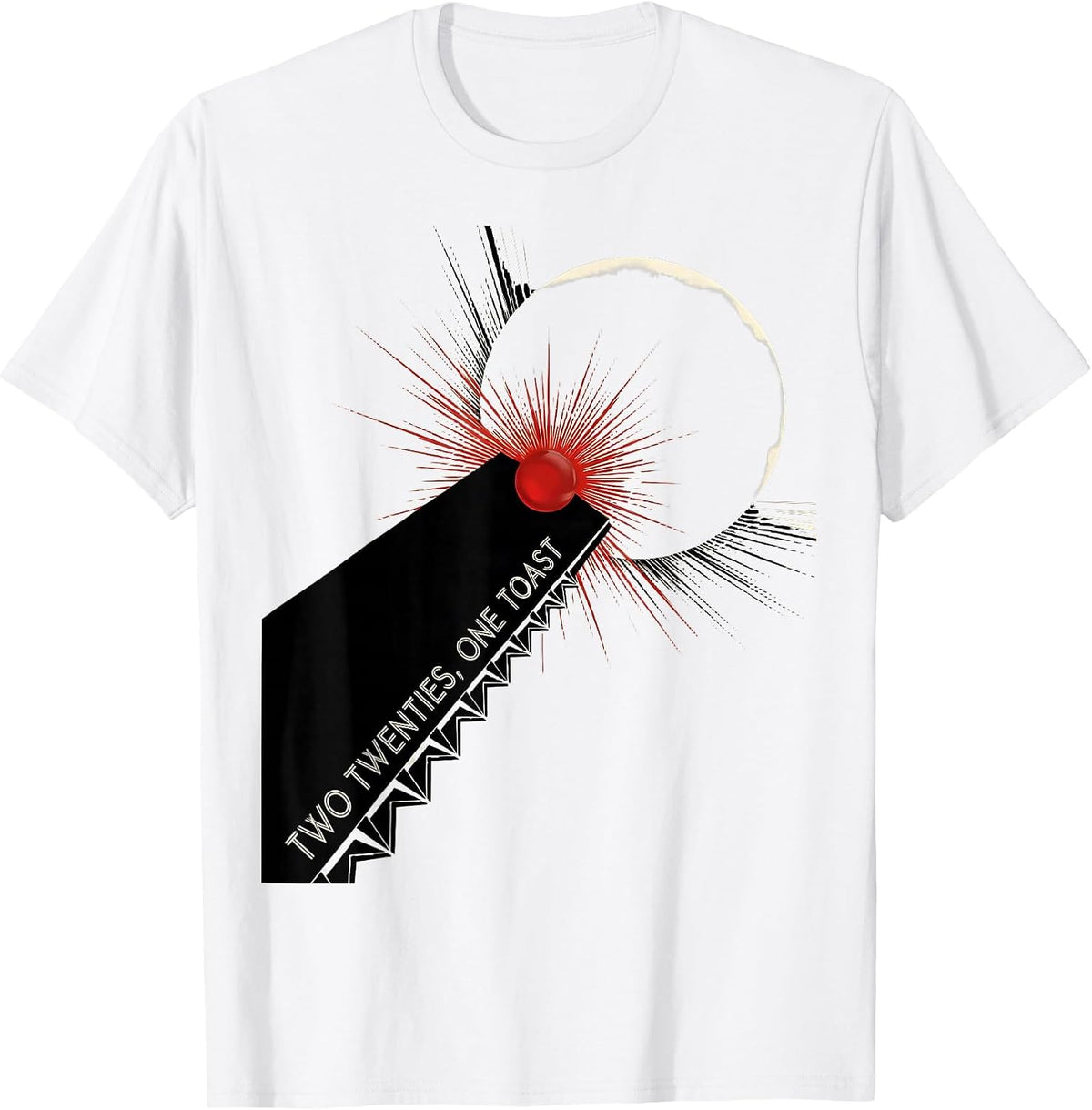 Men's Two Twenties, One Toast Roaring 1920s Art Deco Party T-Shirt - White