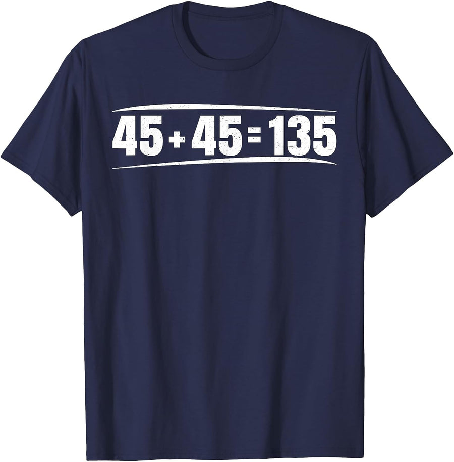 45 + 45 = 135 ||- T-Shirt - Navy Blue