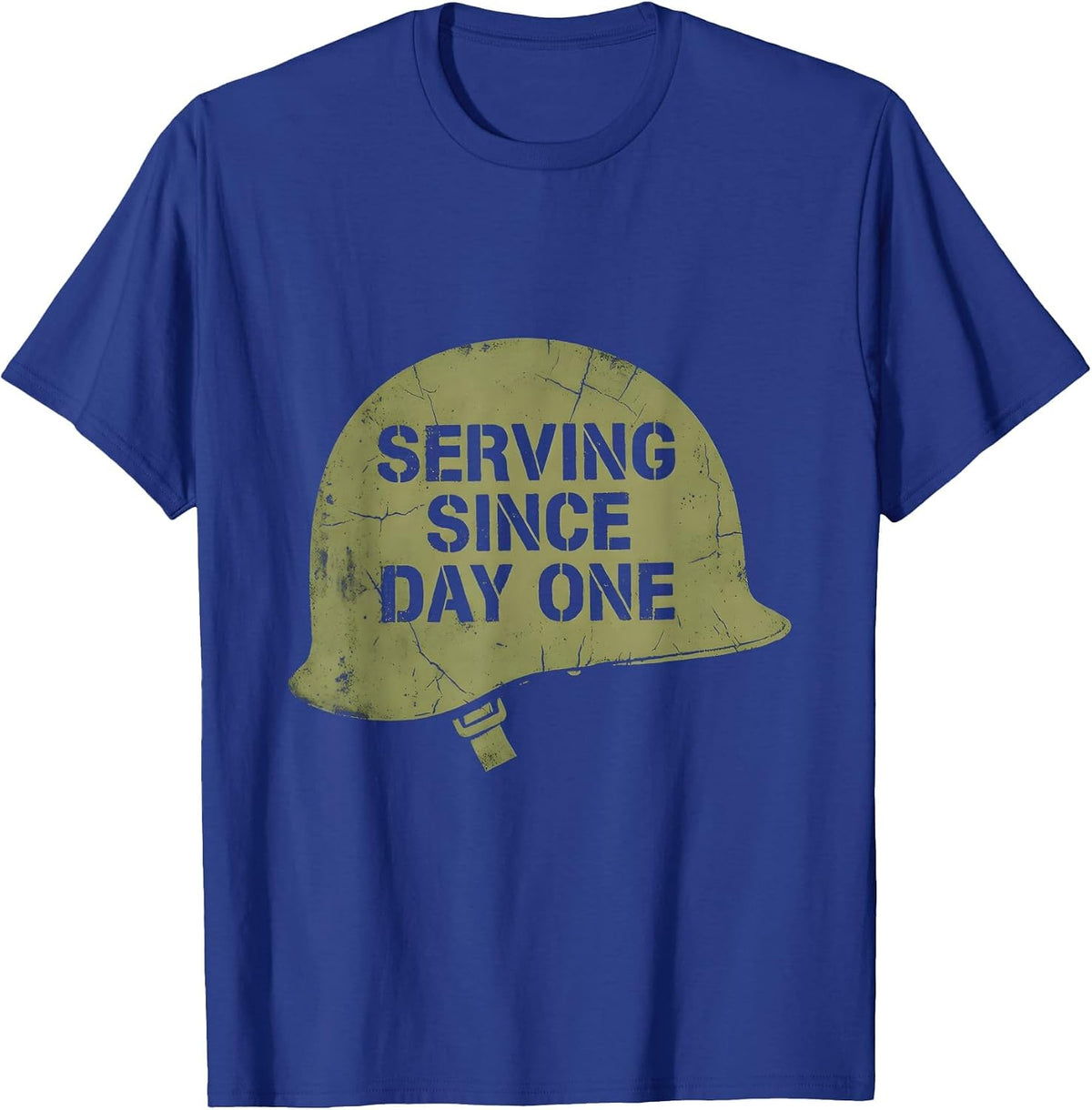 Army Serving Since Day One Military Design T-Shirt - Royal Blue
