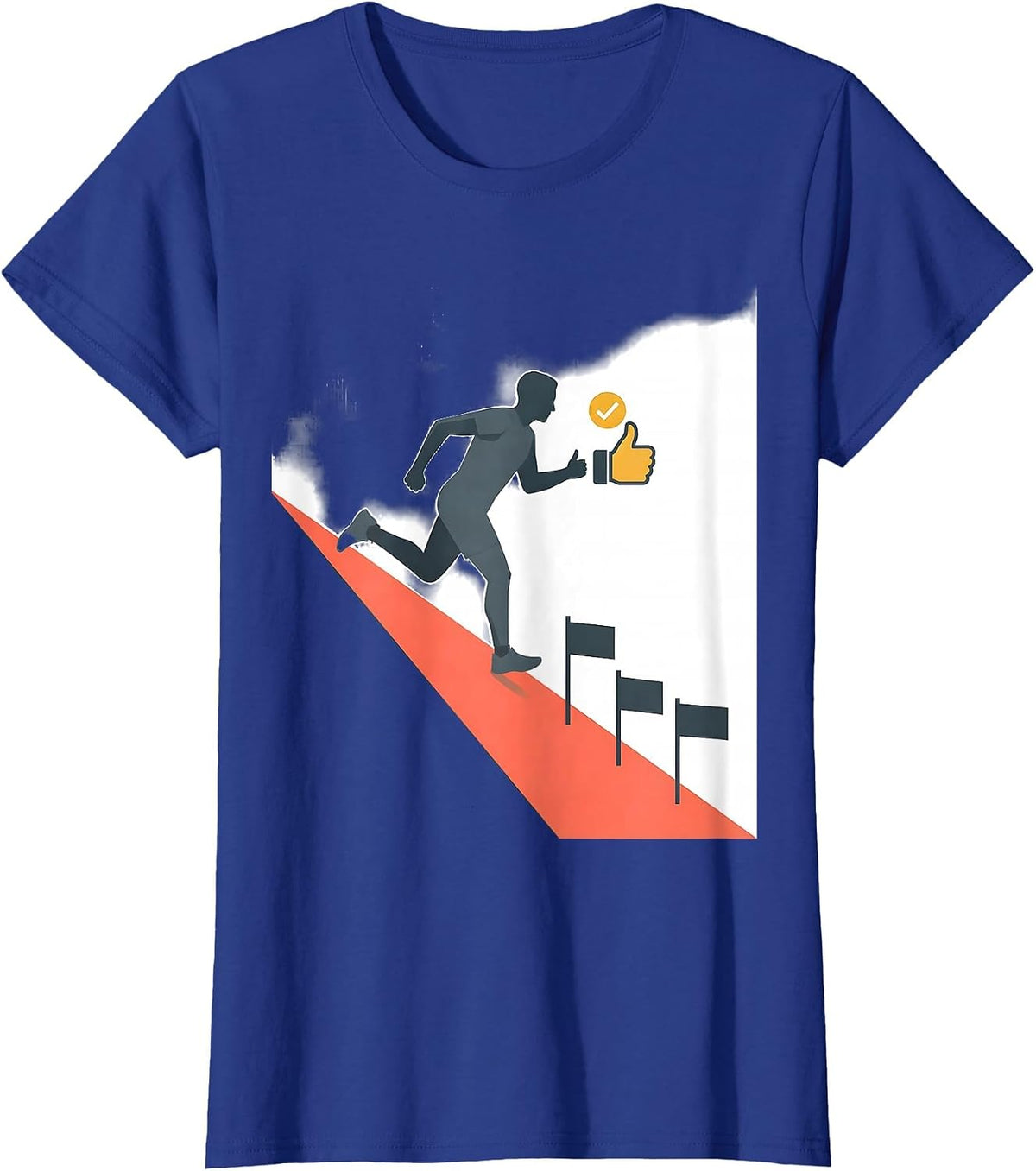 Women's Runner Thumbs Up Cross Country Track And Field Humor T-Shirt - Royal Blue