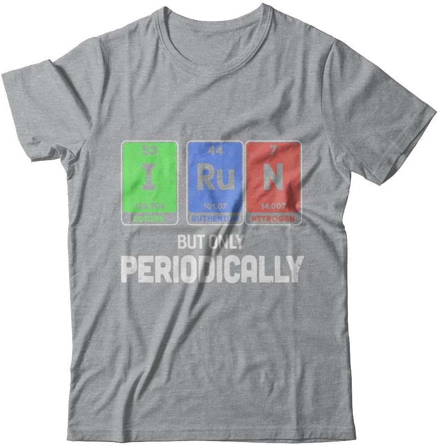 I Run But Only Periodically Periodic Table Chemistry Teacher Shirt Short Sleeve Tee - Sport Grey