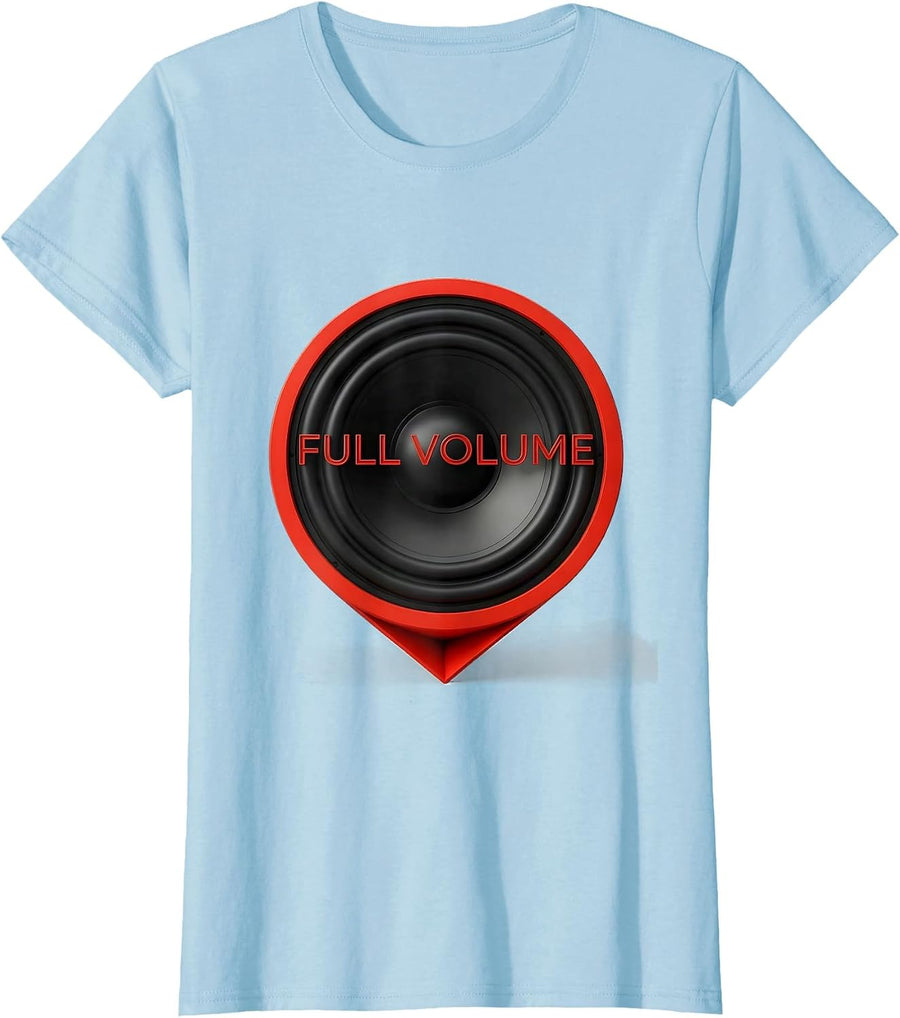 Women's Full Volume Geometric Thick Thighs R&B Vibes Music Humor T-Shirt - Baby Blue
