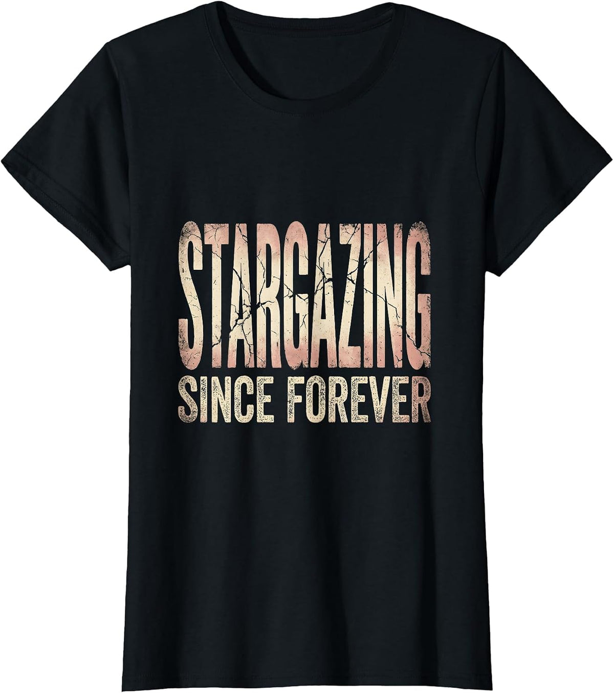 Stargazing Since Forever Astronomy Night Sky Design T-Shirt - Black