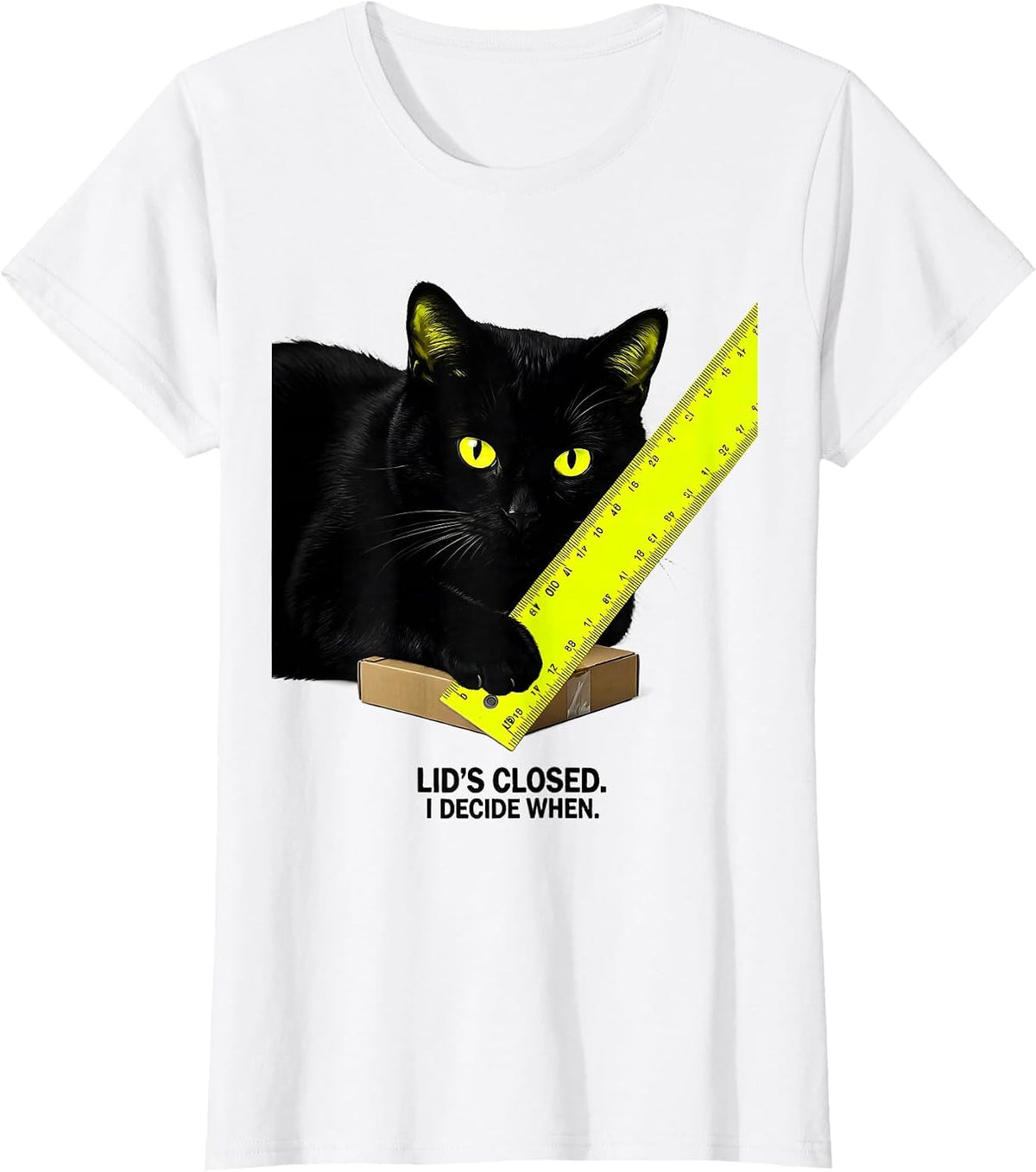Lid's Closed I Decide When Funny Quantum Physics Cat Geek T-Shirt - White