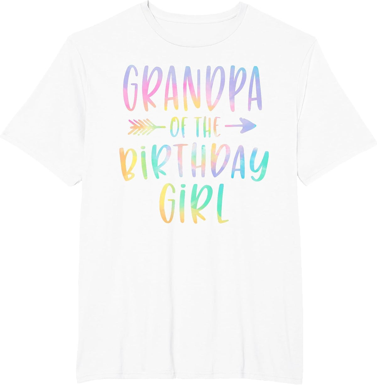 Grandpa of the Birthday Girl Tie Dye Colorful Bday T-Shirt - White