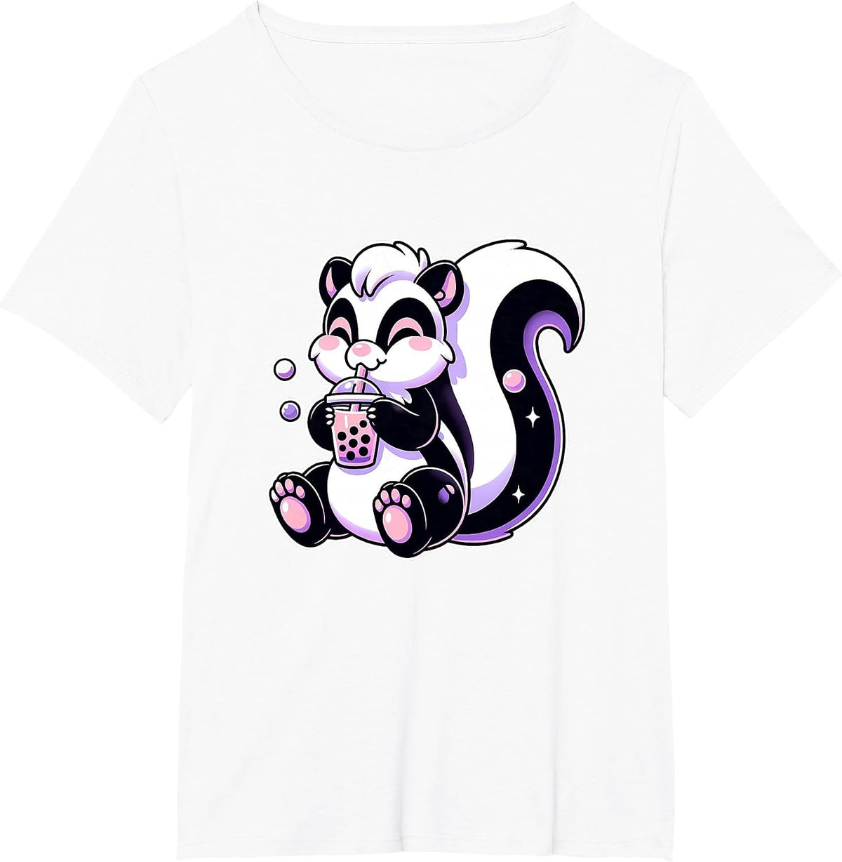 Pastel Goth Skunk Bubble Tea T-Shirt - White