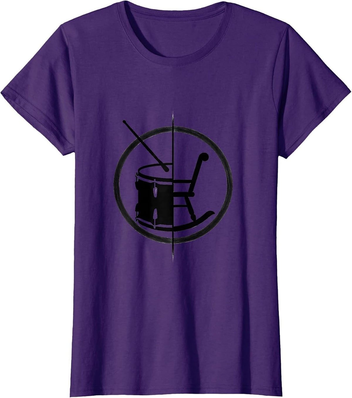 Women's Drummer Half Circle Minimalist Percussionist Humor T-Shirt - Purple
