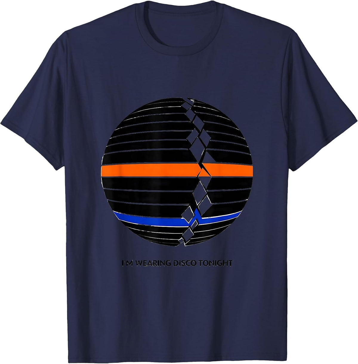 Men's I'm Wearing Disco Tonight Vintage Retro 70s Disco Party T-Shirt - Navy Blue