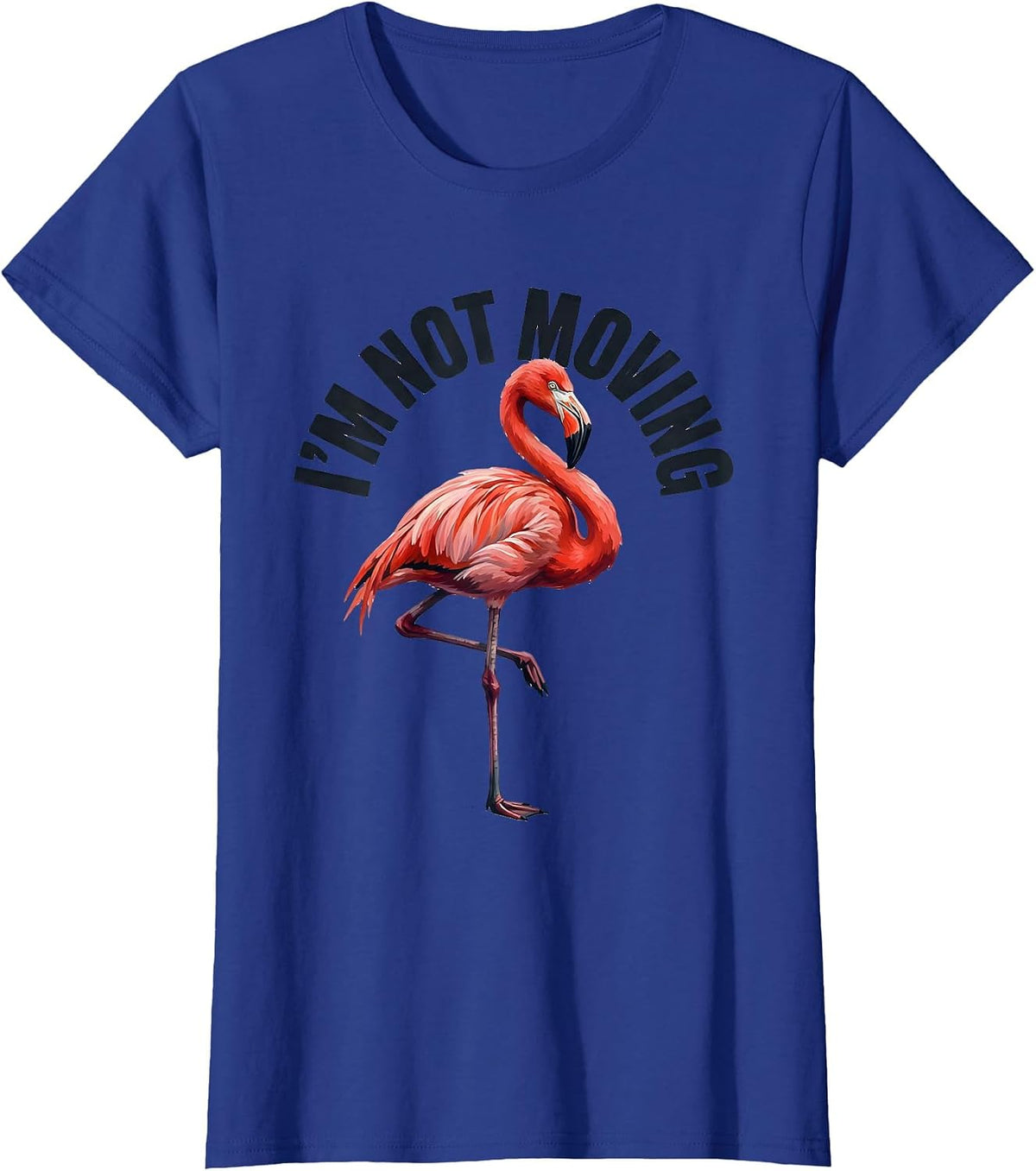 Women's I'm Not Moving Funny Flamingo Novelty Bird Lover Gift T-Shirt - Royal Blue