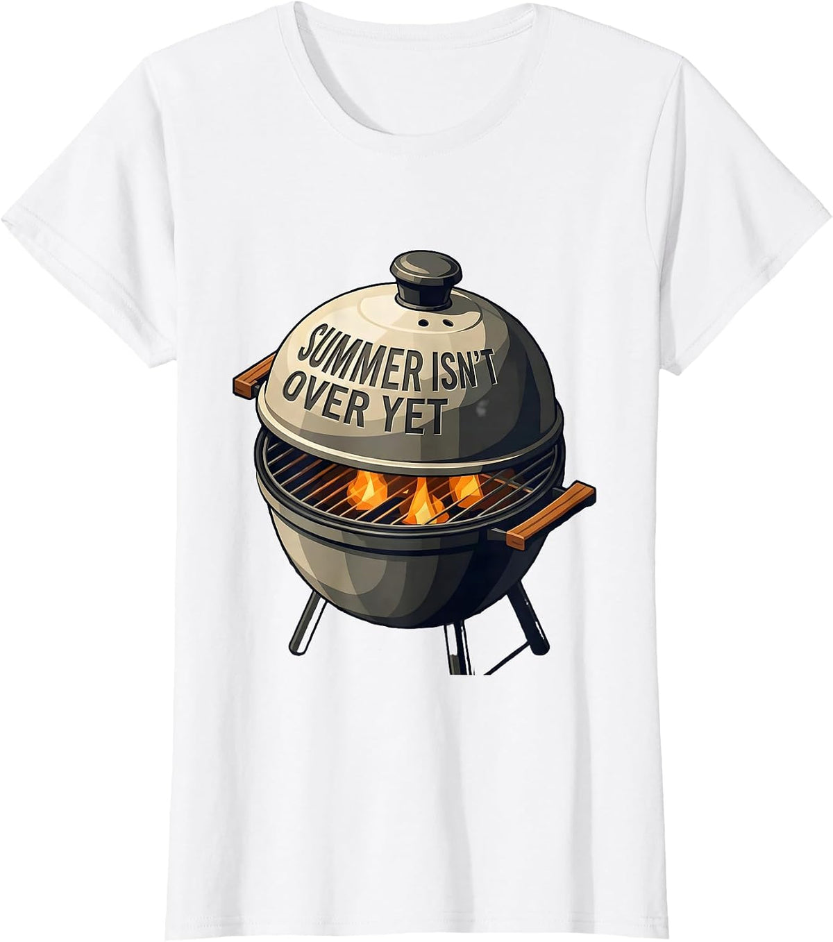 Summer Isn't Over Yet Isometric Grill Dad Last Cookout Humor T-Shirt - White