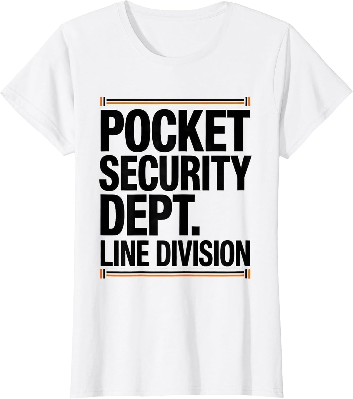 Women's Pocket Security Dept. Line Division Funny Football Lineman T-Shirt - White