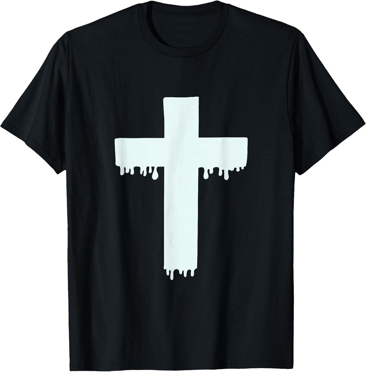 Kawaii Pastel Drippy Cross, Gurokaw Japanese Goth Aesthetic T-Shirt - Black