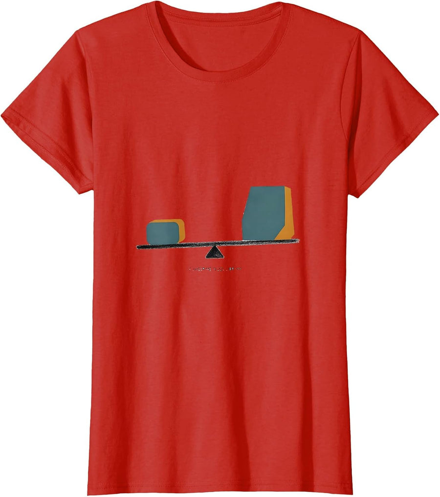 Women's You Keep Me In Equilibrium Funny Science Nerd Gift T-Shirt - Red