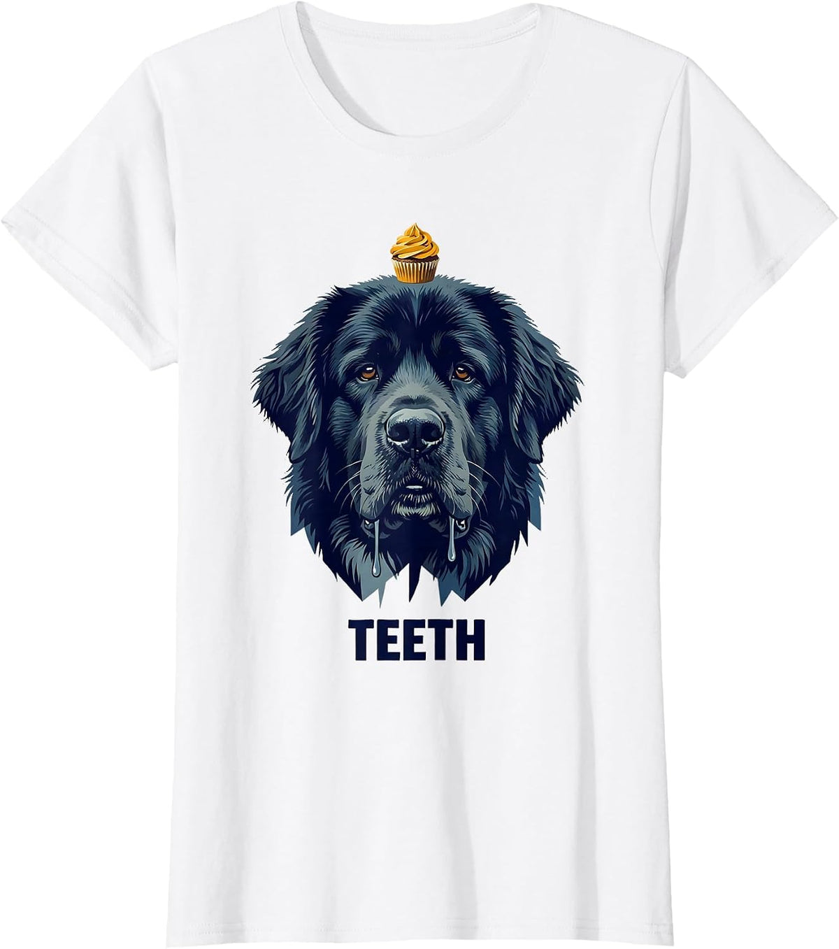 TEETH Funny Great Pyrenees Jowls Drooling Dog Mom Dog Dad T-Shirt - White