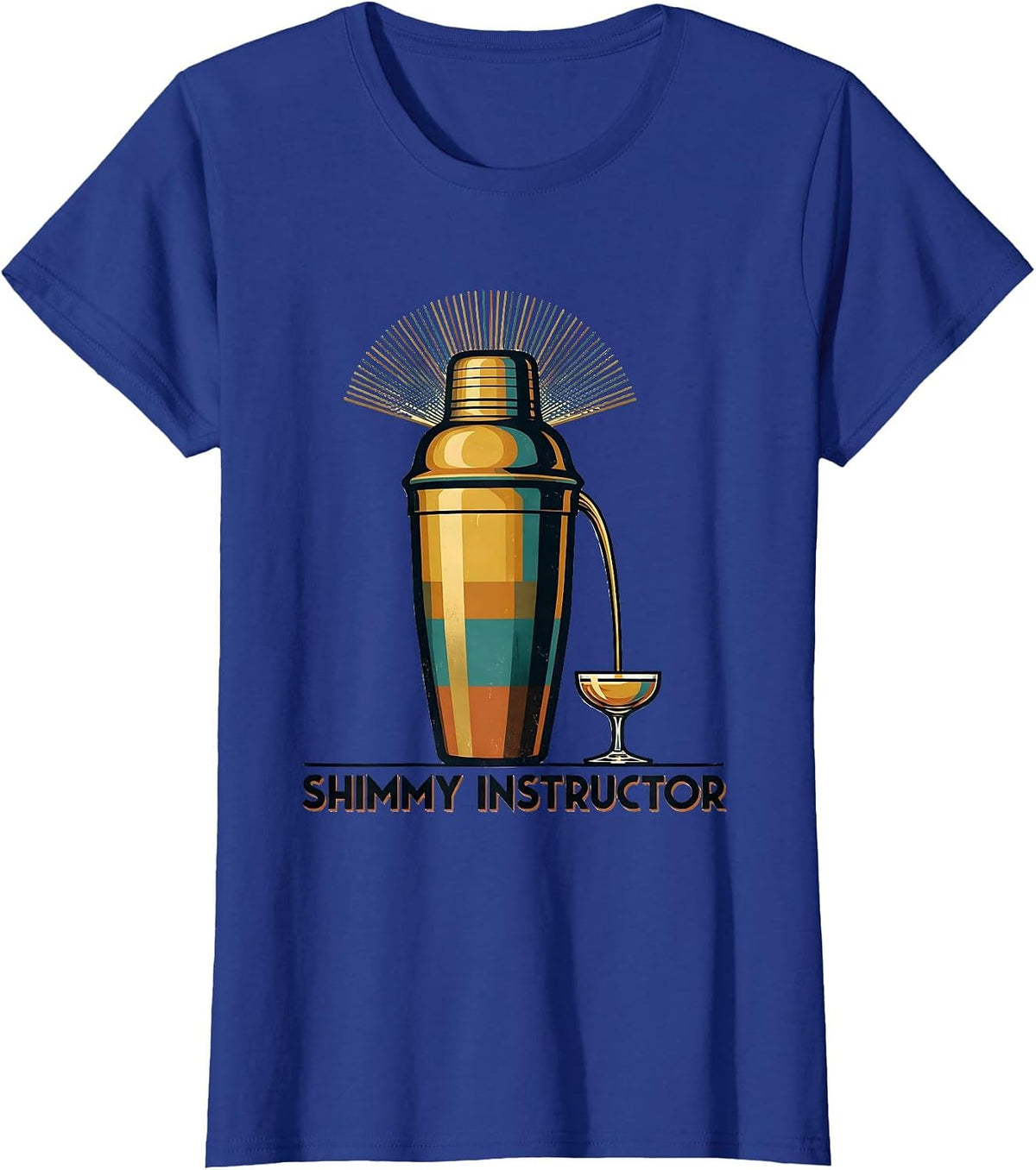Women's Shimmy Instructor Vintage Roaring 20s Party New Years Eve T-Shirt - Royal Blue