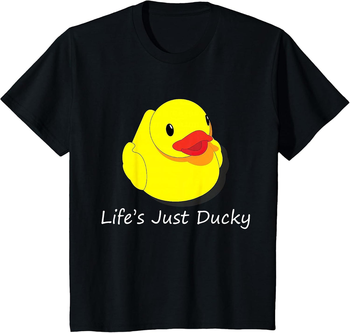 Life’s Just Ducky Cute Yellow Rubber Duck Art T-Shirt - Black