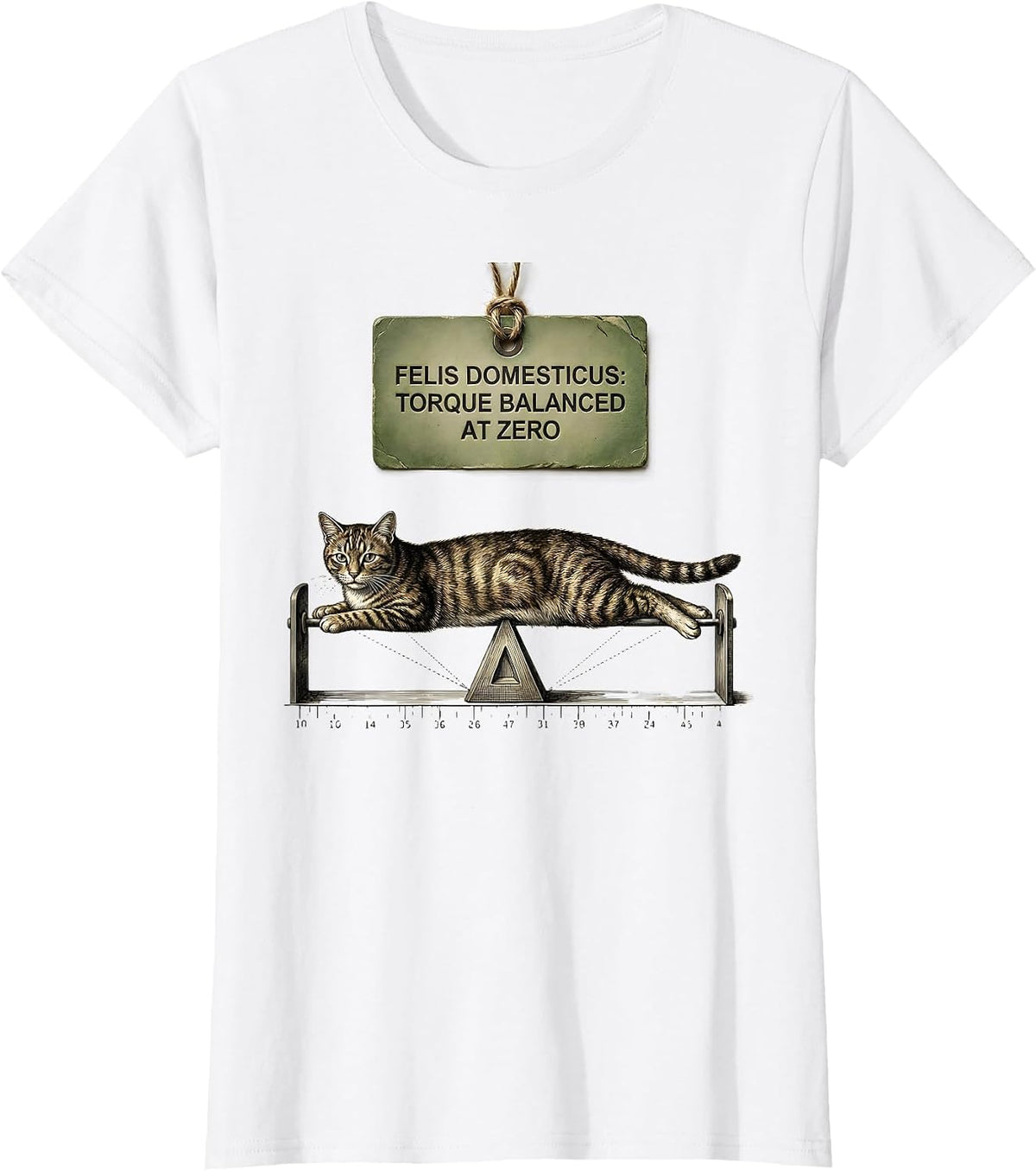 Women's Felis Domesticus: Torque Balanced At Zero Math Teacher T-Shirt - White