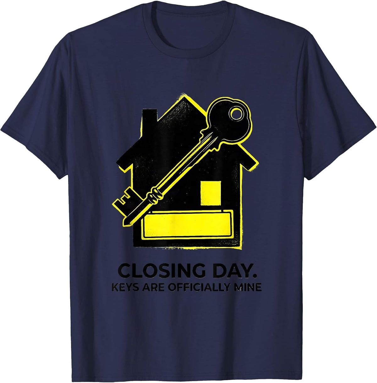 Men's Closing Day Keys Are Officially Mine Funny Realtor Real T-Shirt - Navy Blue