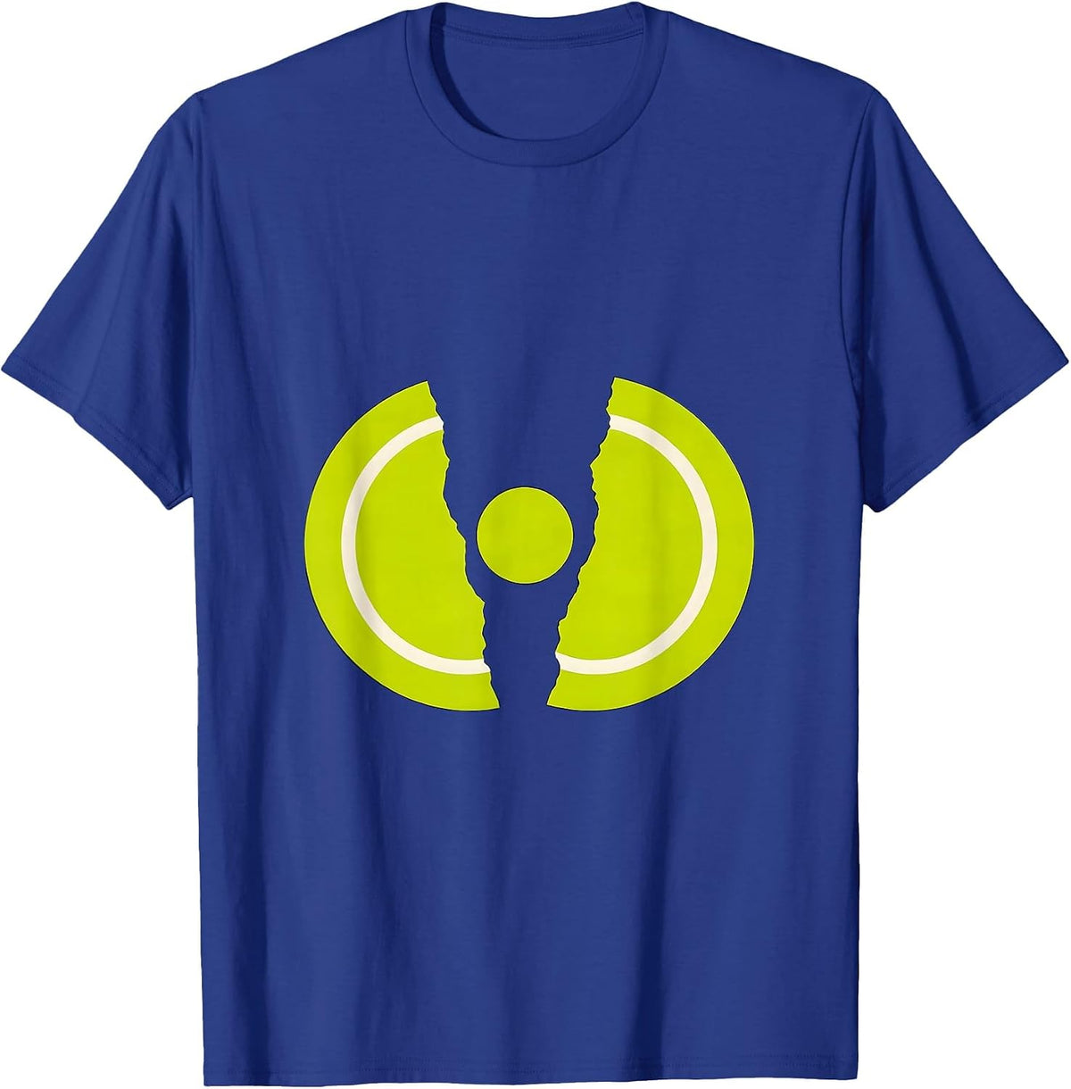 Cracked Tennis Ball Glowing Core Graphic T-Shirt - Royal Blue