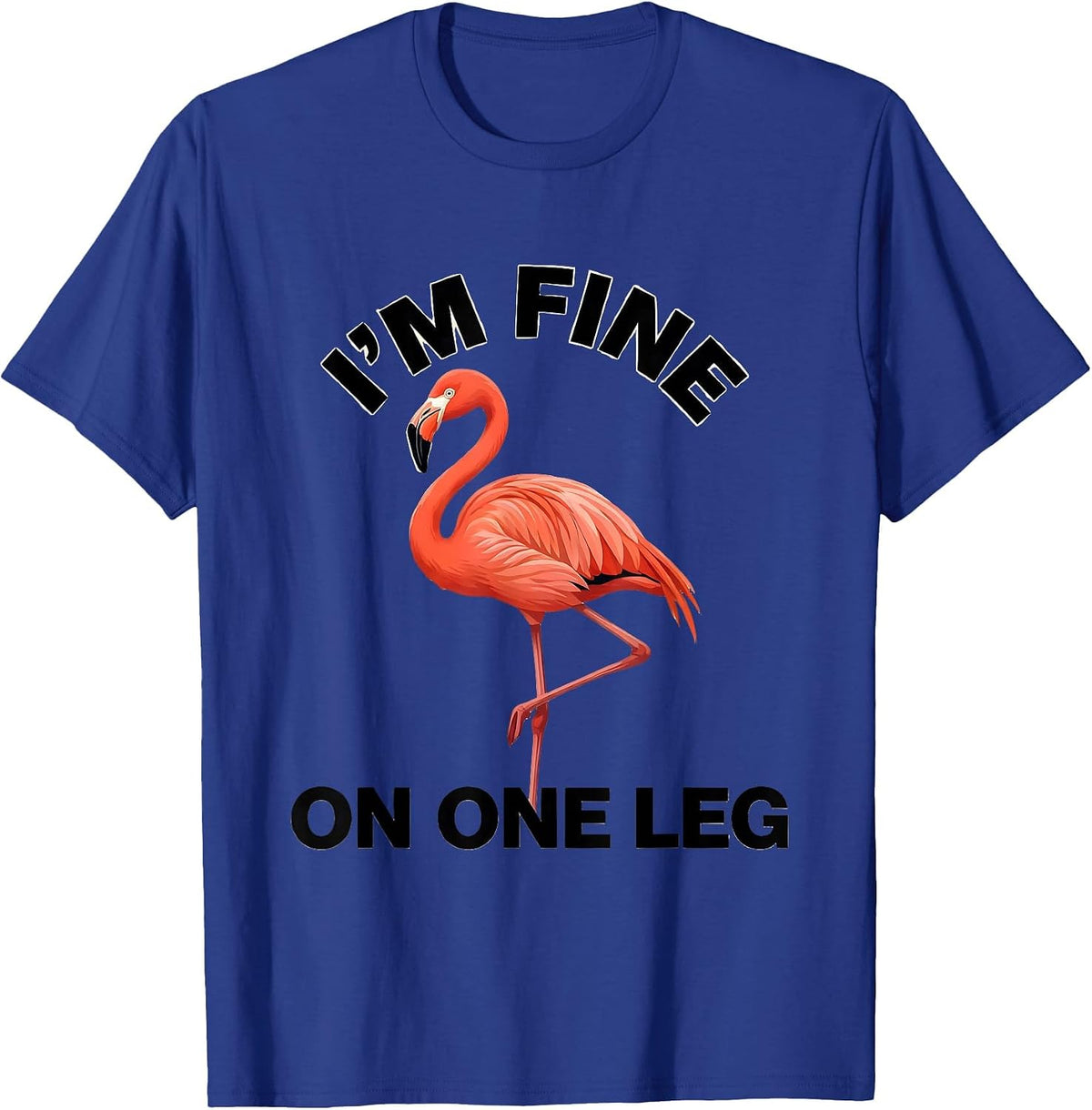 I'm Fine On One Leg Funny Flamingo Bird Lover Gift T-Shirt - Royal Blue
