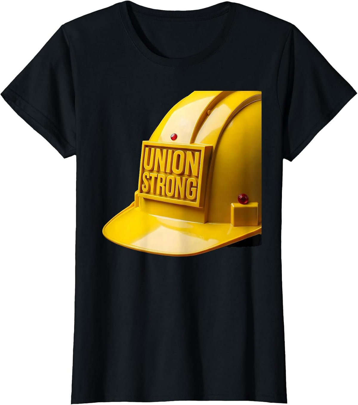 Union Strong Geometric Hard Hat Labor Day Skilled Worker T-Shirt - Black