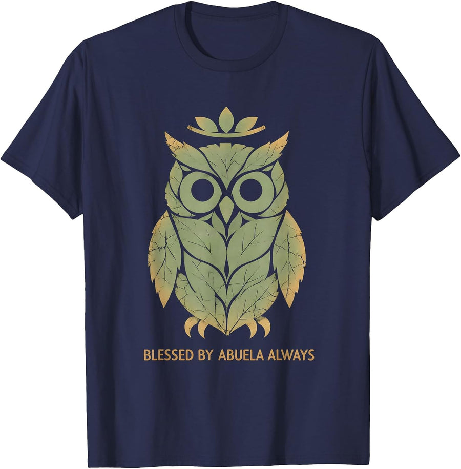 Blessed by Abuela Always Mexican Heritage Design T-Shirt - Navy Blue