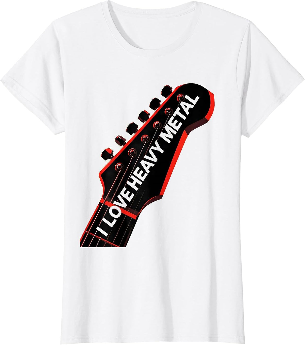 I Love Heavy Metal Constructivist Poster Rock Fan Novelty T-Shirt - White