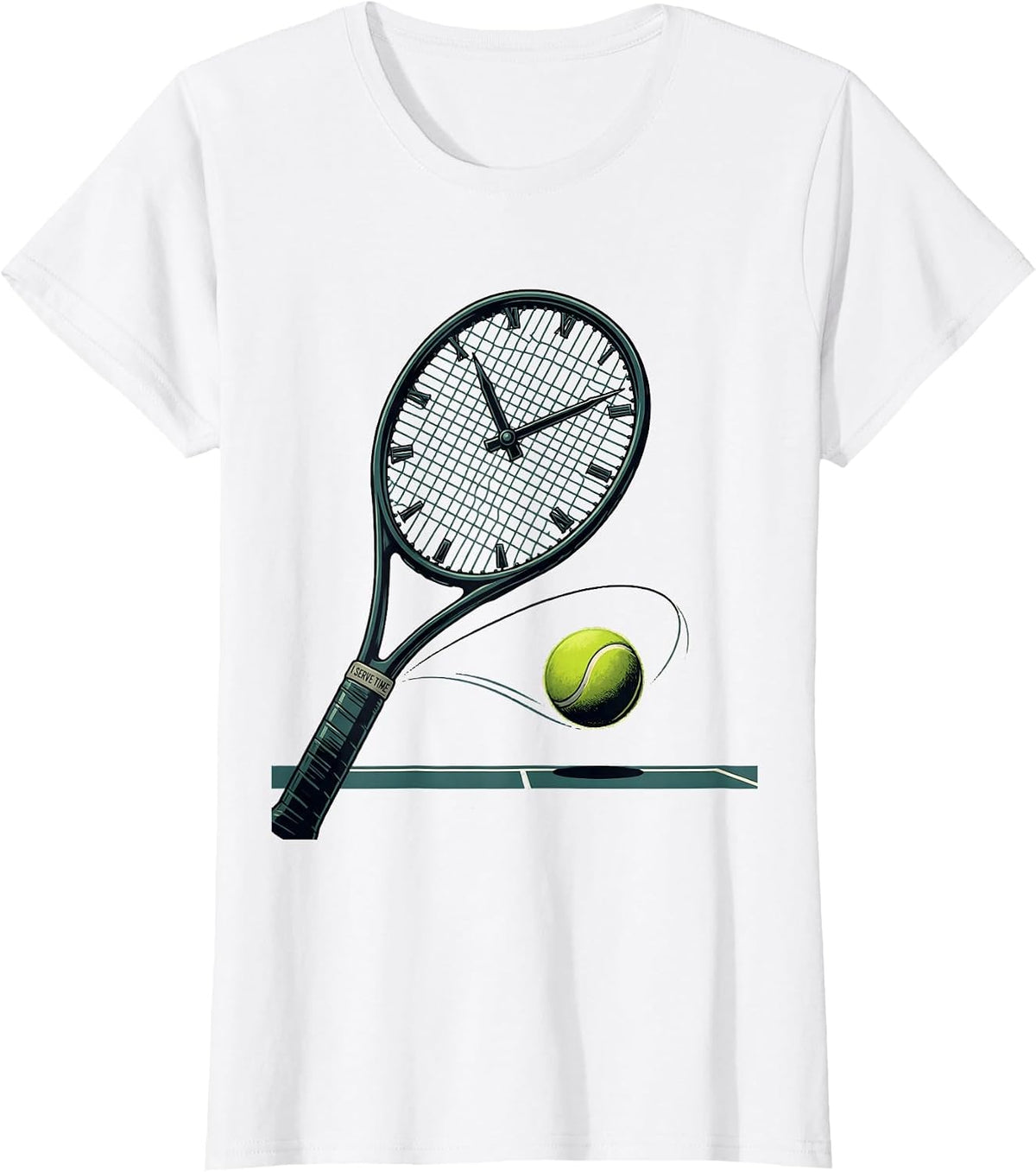 I Serve Time Editorial Conceptual Tennis Player Gift T-Shirt - White