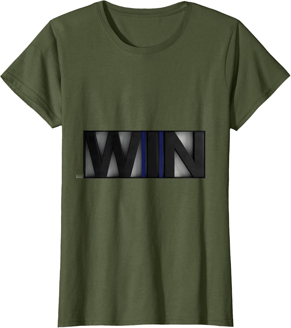Women's W-I-N Funny Science Chemistry Nerd Humor Periodic Table Gift T-Shirt - Olive Green