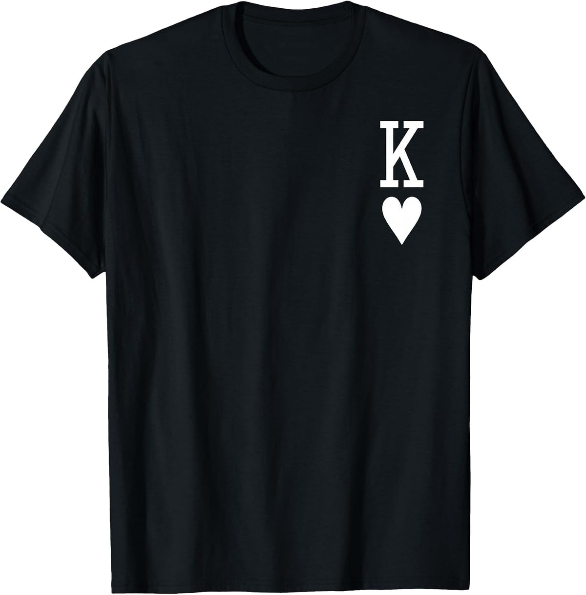 King of Hearts Queen of Hearts Couples Matching Men's Letter K T-Shirt - Black