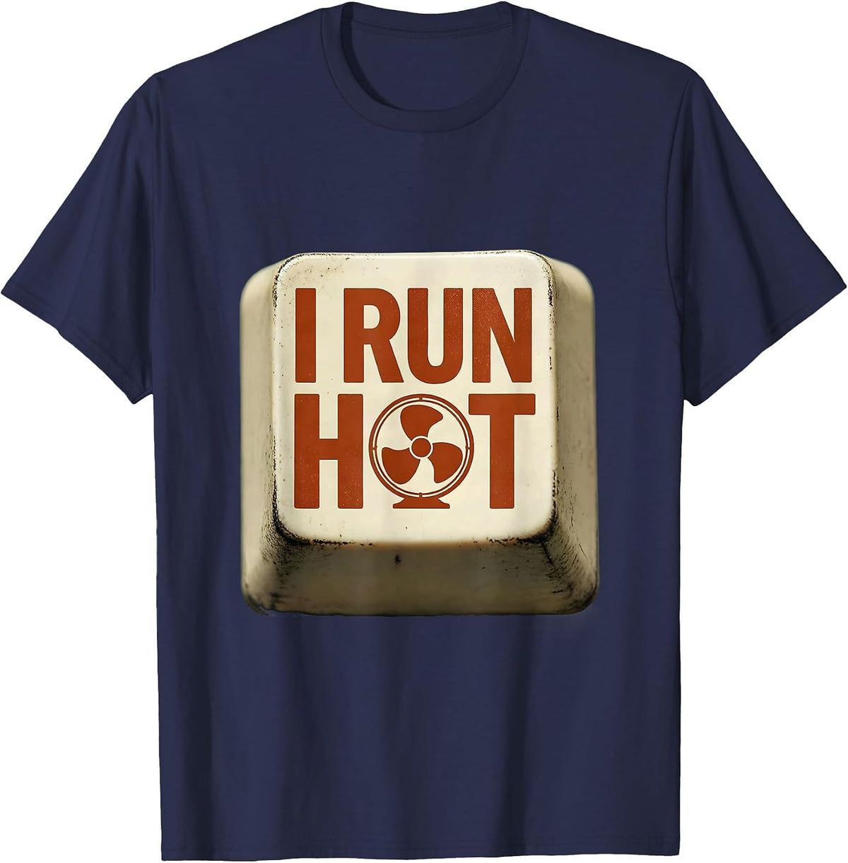I Run Hot Vintage Funny PC Gamer Nerd Humor T-Shirt - Navy Blue