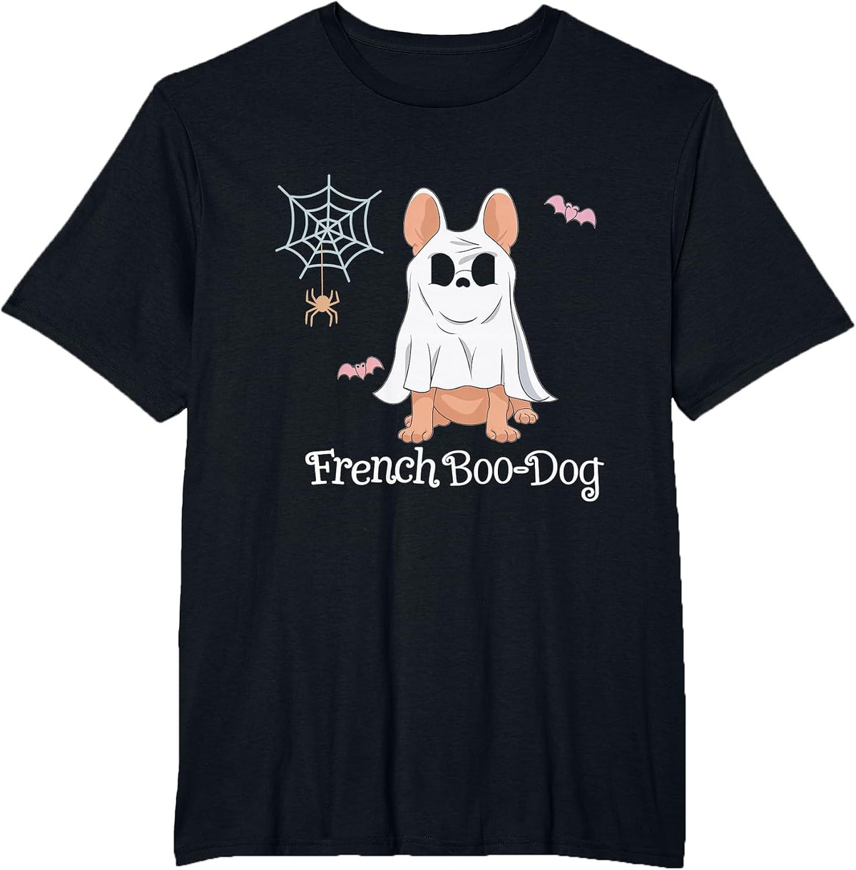 French Boo-Dog Halloween Dog Costume French Bulldog T-Shirt - Black