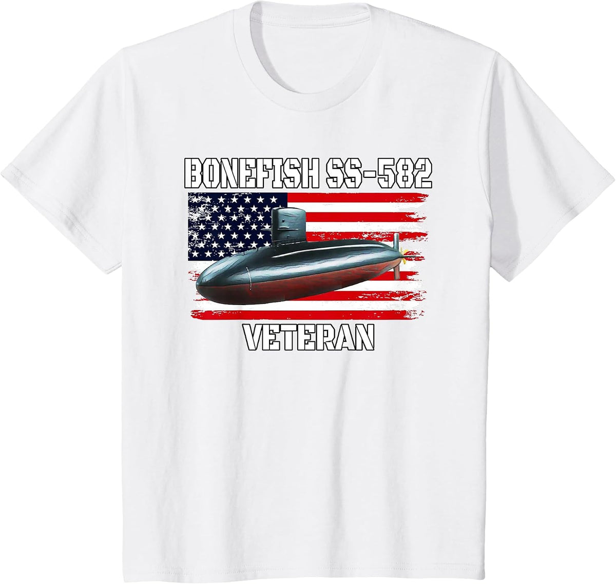 Submarine USS Bonefish SS-582 Veteran Grandfather Dad Son T-Shirt - White