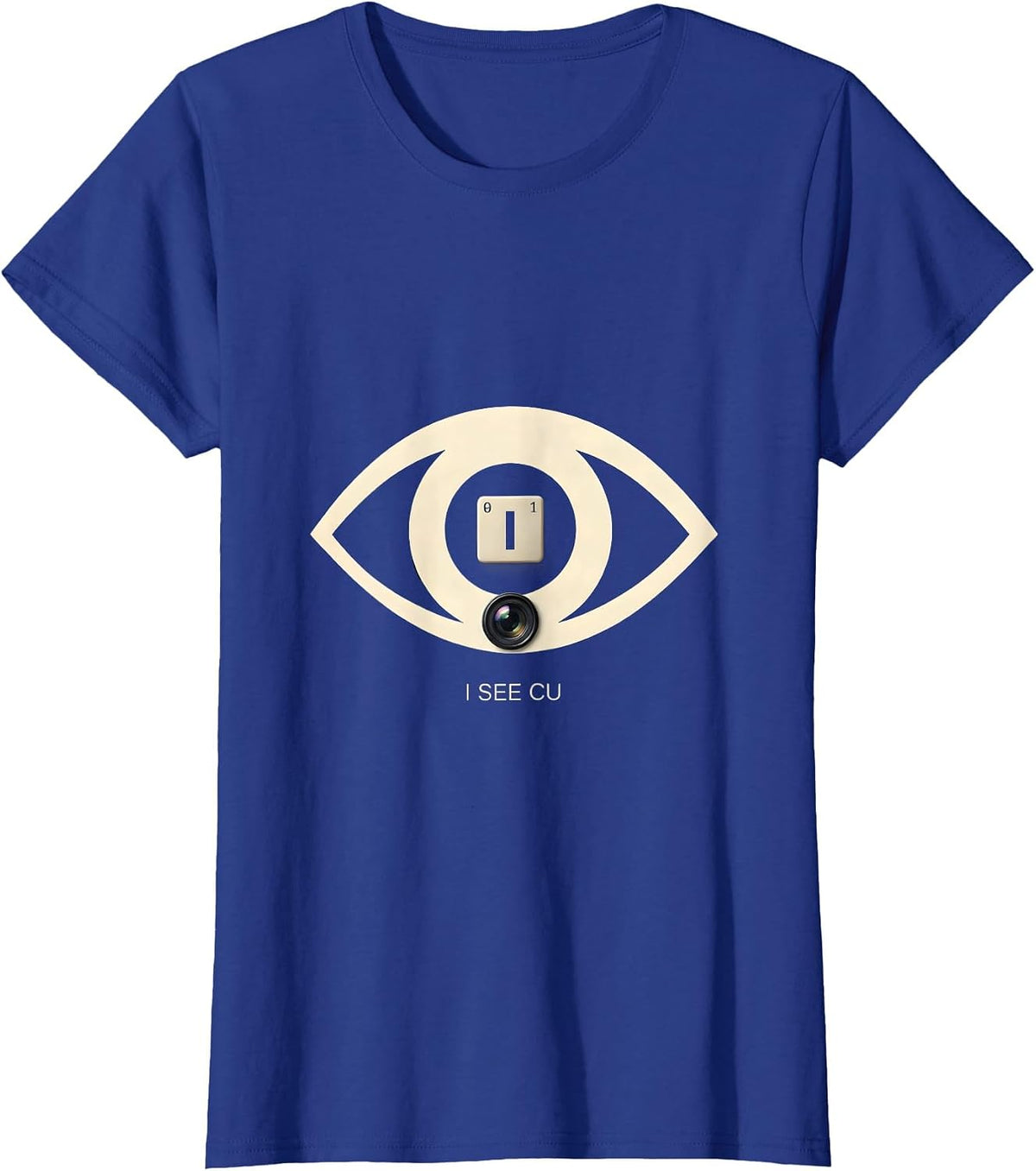 Women's I See Cu Funny Chemistry Periodic Table Pun Science Humor T-Shirt - Royal Blue