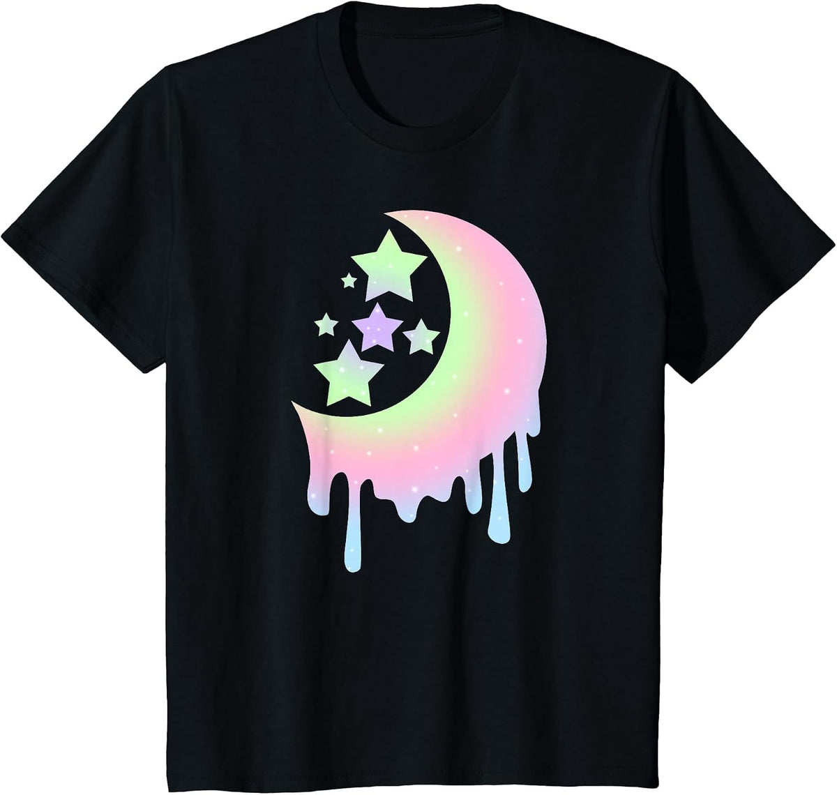 Aesthetic Clothing for Girls, Pastel Moon Goth Shirts T-Shirt - Black