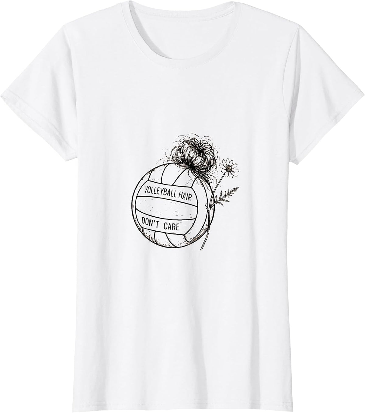 Volleyball Hair Don't Care Funny Player Design T-Shirt - White